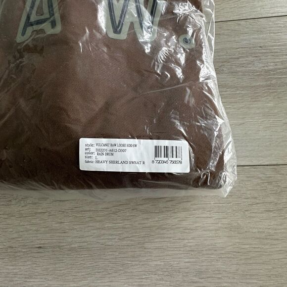 Vulcanic RAW Loose Hooded Sweatshirt Rain Drum L NWT IN PACKAGING - Picture 7 of 8